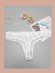 Sexy Lace Thongs with Scallop Trim, Set of 3