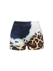 Letter Print Slim Workout Shorts Women's Clothing