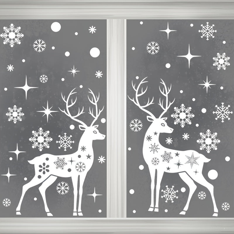 Reusable Snowflake Elk PVC Christmas Window Film