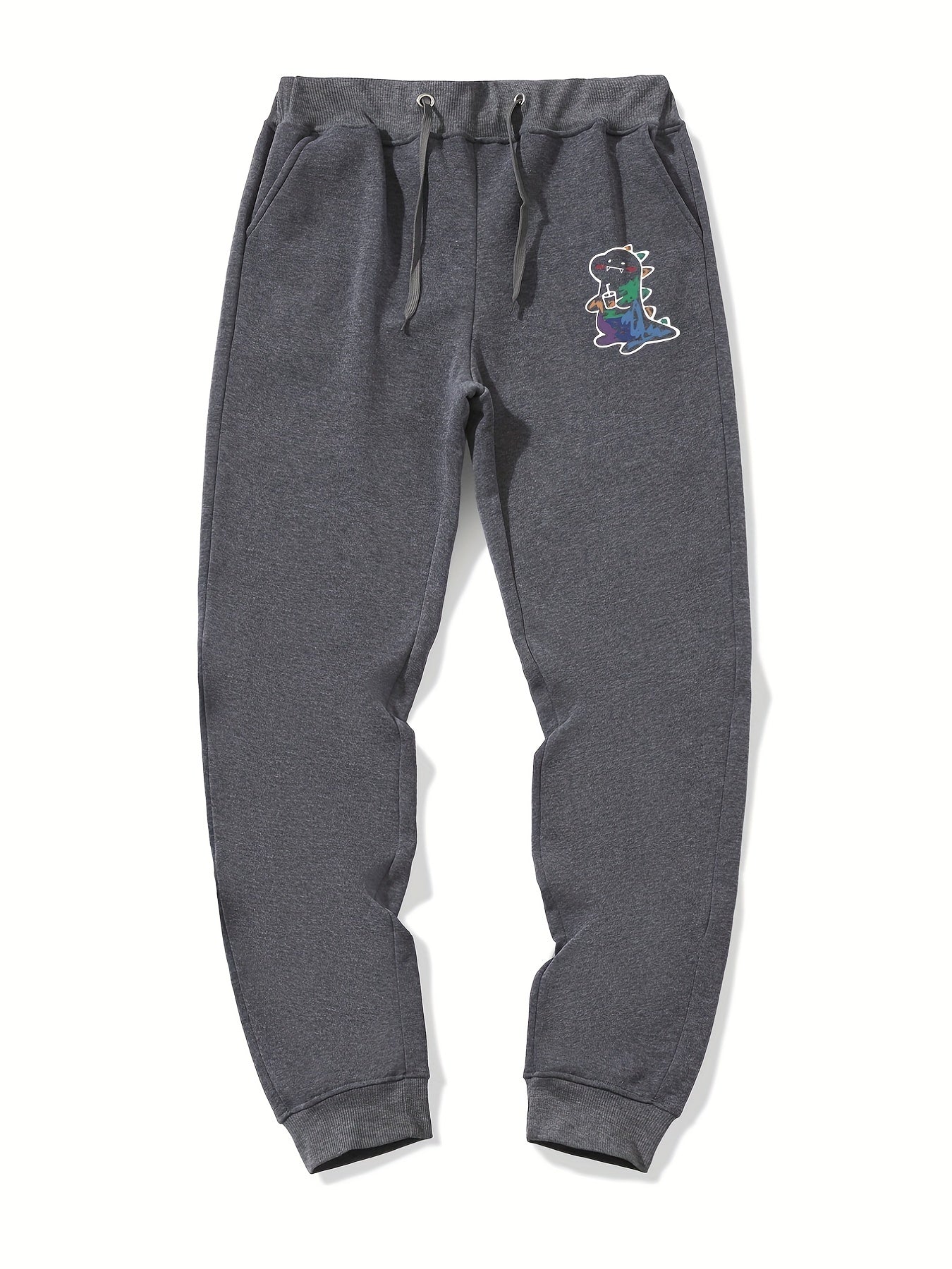 Dinosaur Print Men's Drawstring Sweatpants With Pockets