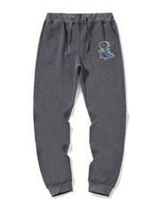 Dinosaur Print Men's Drawstring Sweatpants With Pockets