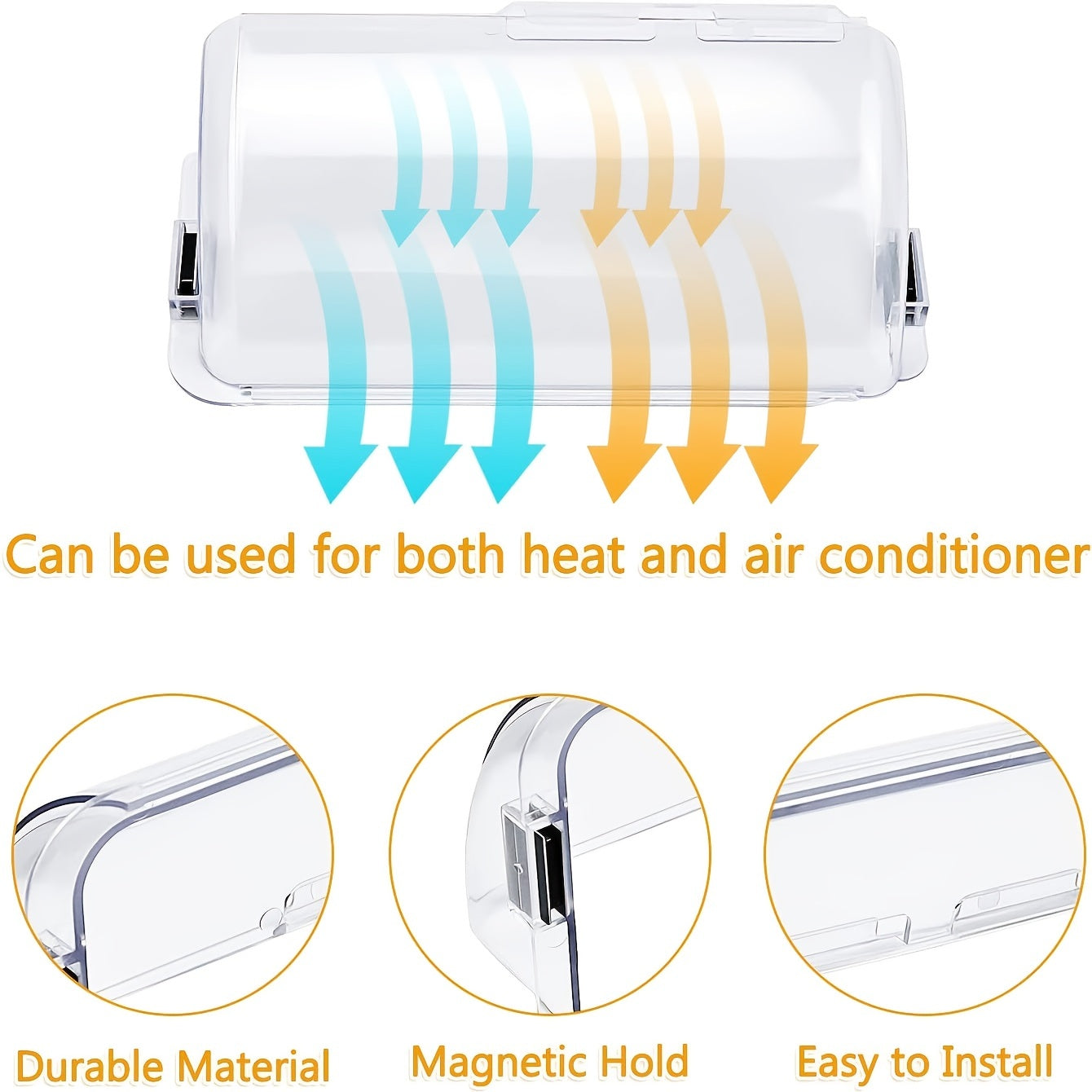 2 3pcs Adjustable Magnetic Heat And Air Deflector For Vents Sidewall