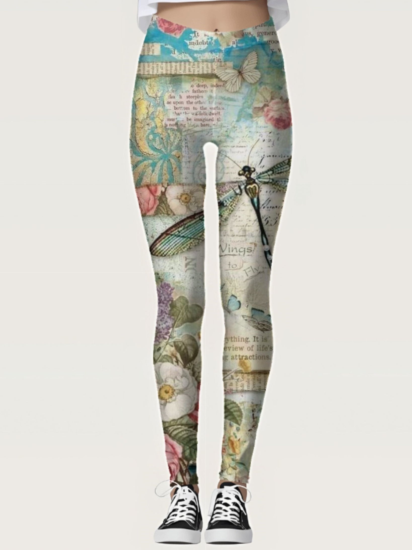High Waist Stretchy Leggings Allover Print Skinny Leggings