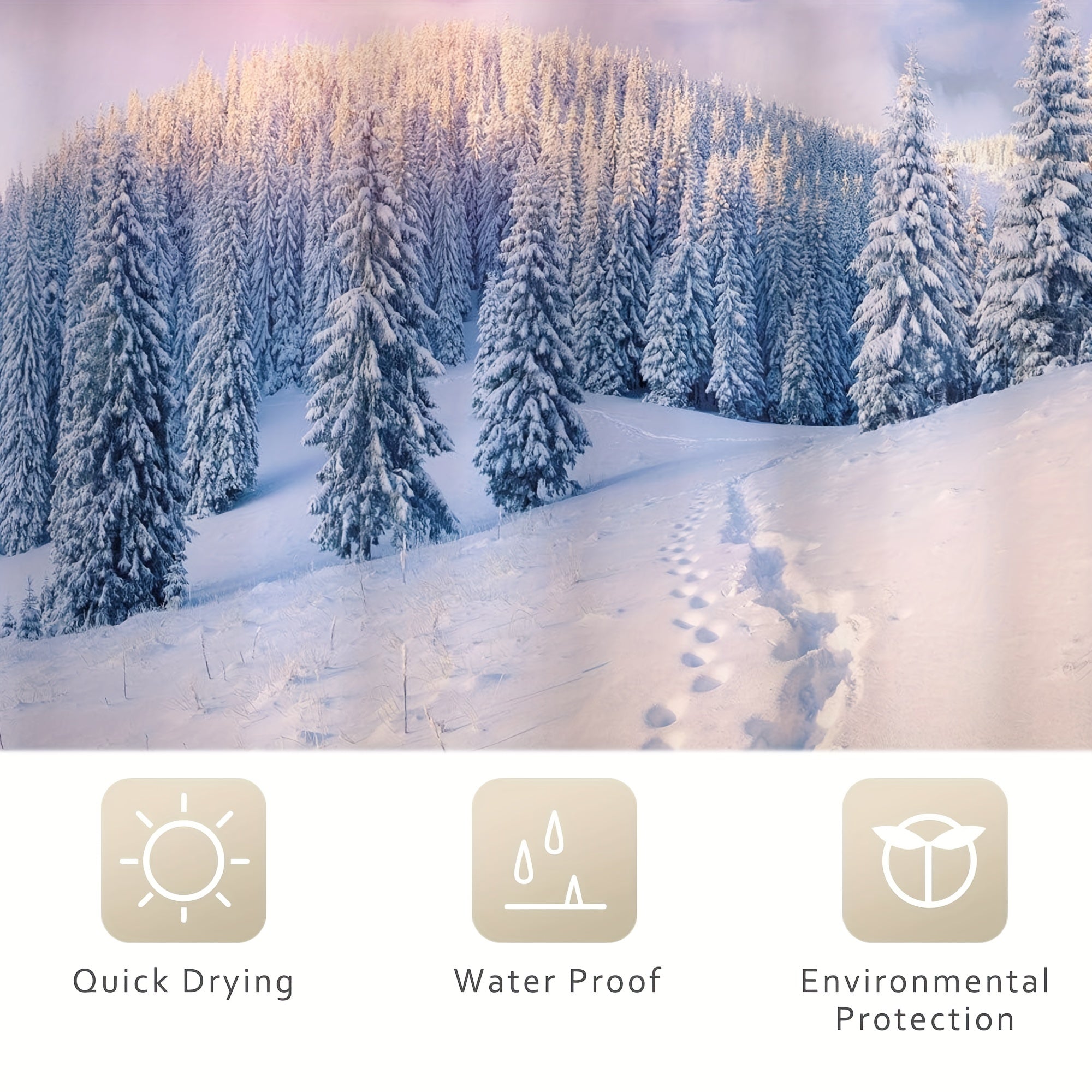 Winter Snowman Shower Curtain with Hooks