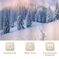Winter Snowman Shower Curtain with Hooks