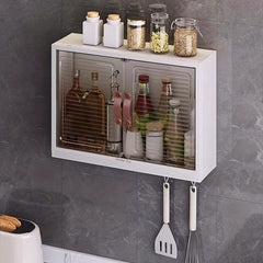 Kitchen Rack Wall mounted Condiment Jar Seasoning Box Holder