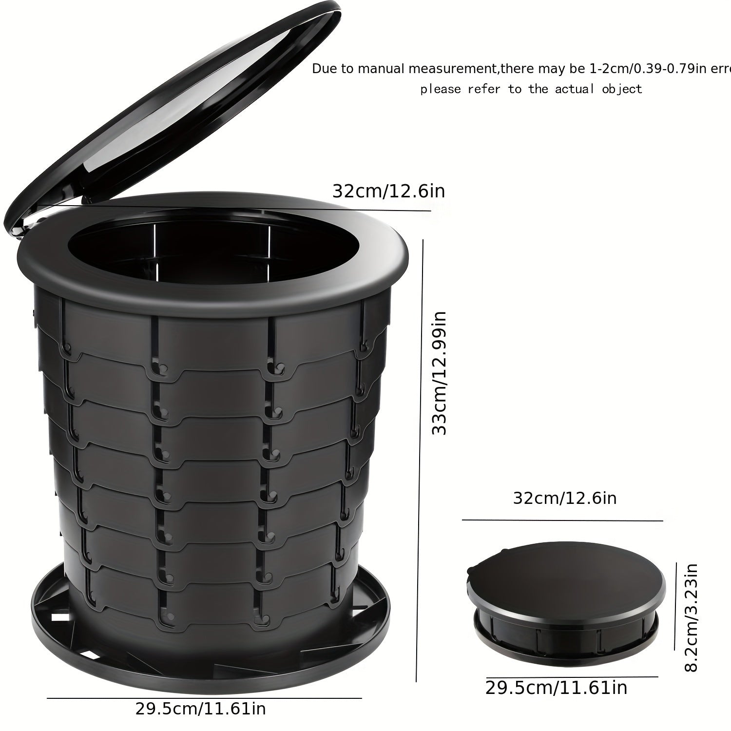 1pc Portable Toilet for Travel Adjustable Height Camping Toilet