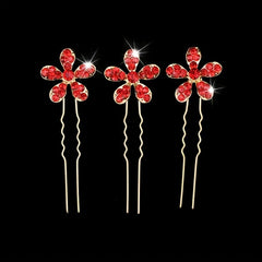 Small Flower Headband with Faux Diamond Hairpin