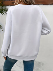 Racing Print Pullover Sweatshirt Long Sleeve Crew Neck