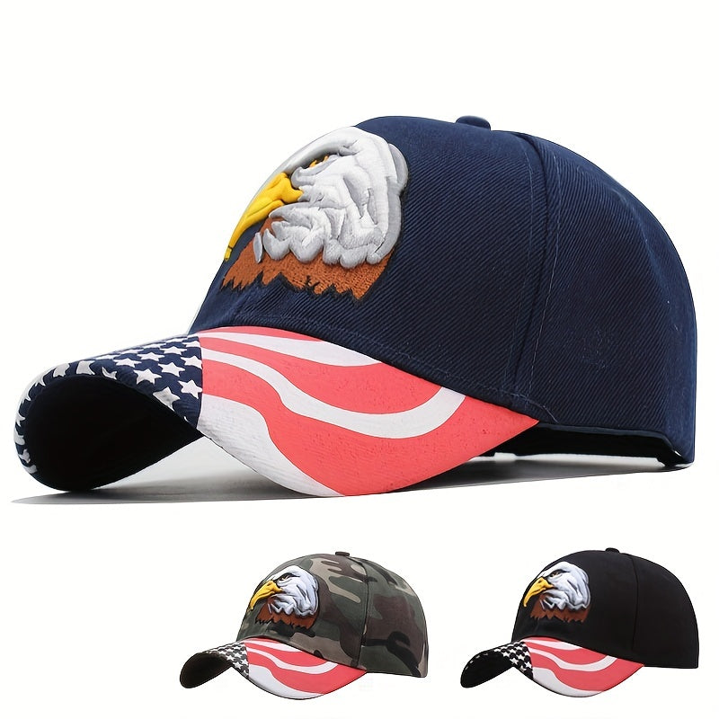Eagle American Flag Embroidered Cotton Baseball Cap