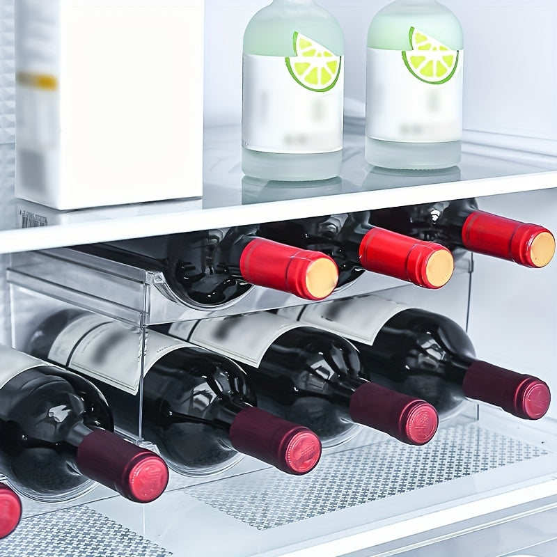 Clear Stackable Water Bottle Organizer 4 Layers Holds 12 Bottles
