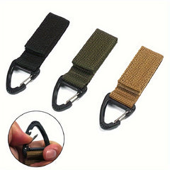 2pcs Hanging Key Hook Clip Buckle Nylon Webbing Belt Carabiner Outdoor Strap