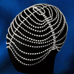 Rhinestone Head Piece With Tassel Head Jewelry Bridal Hair Accessories