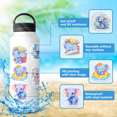Elephant Family Stickers Kids Painted Animal Graffiti Stickers