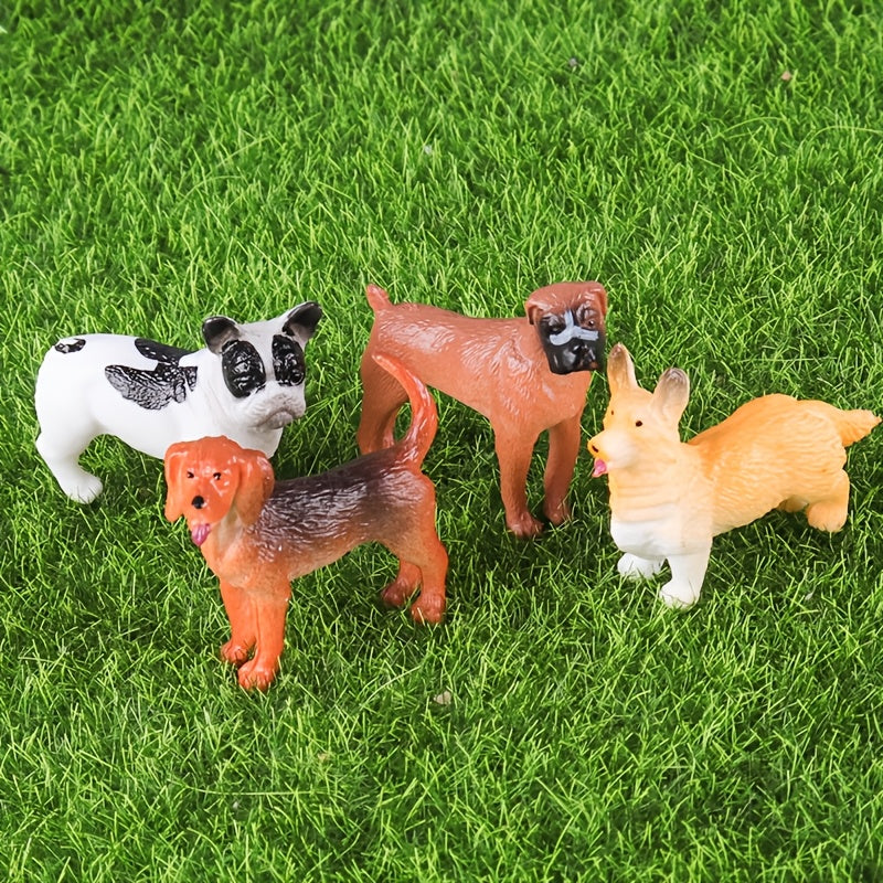 20pcs Realistic Mini Dog Figurines Set Hand Painted Detailed Plastic Puppy F