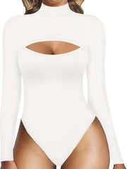 Long Sleeve Shaping Bodysuit High Neck Tummy Control Slimmer Body Shaper
