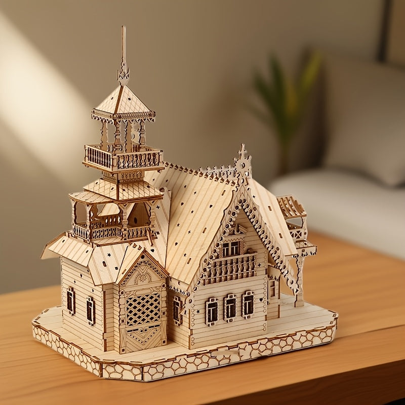 3D Wooden Villa Puzzle Model Adult DIY Home Decoration