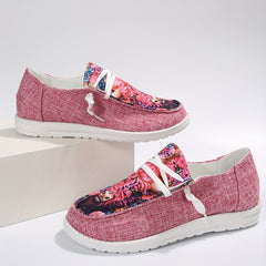 Women's Colorful Bull Print Low Top Walking Shoes Lightweight