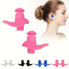 2pcs Silicone Earplugs for Swim Bath Surf Kayak