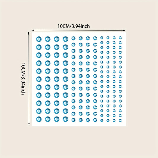 169pcs Eye Makeup Stickers Rhinestone Pearls Flash Face Jewelry