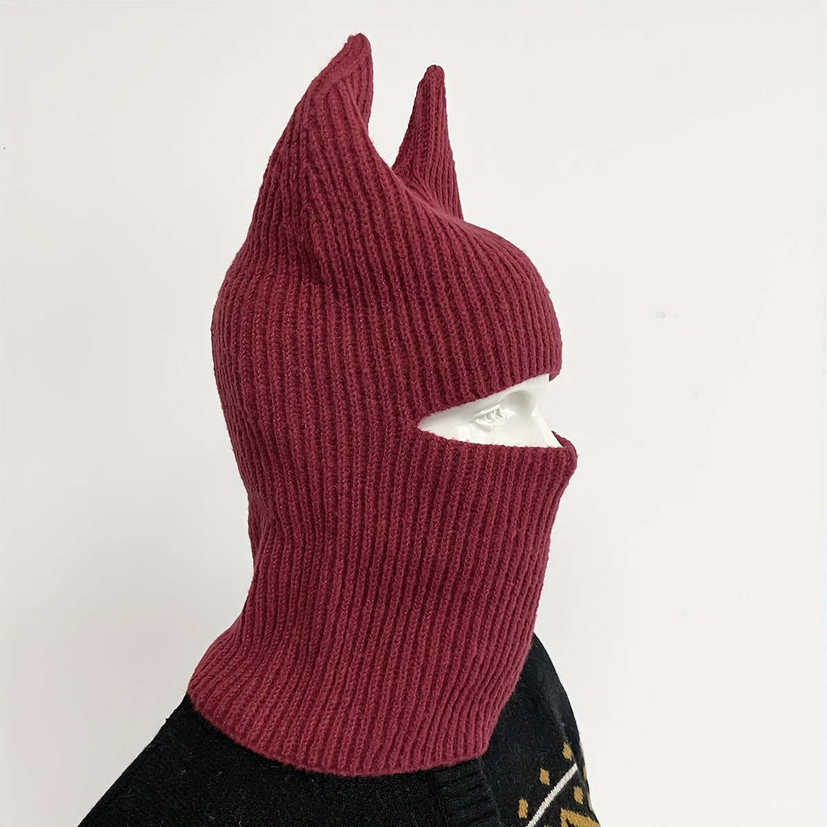Balaclava Horn Ski Mask Unisex Hip Hop Beanie Knitted Elastic Headgear