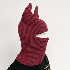 Balaclava Horn Ski Mask Unisex Hip Hop Beanie Knitted Elastic Headgear