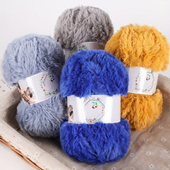 Faux Mink Fur Yarn Soft Yarn DIY Knitting Crocheting Hat Scarf Purse 100g