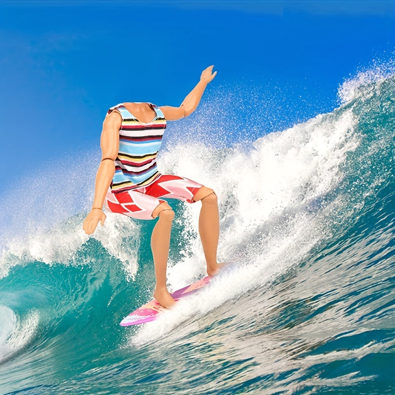 10pcs Doll Clothes & Accessories For 12" Boy Dolls Beach Outfits Shoes Surfboard