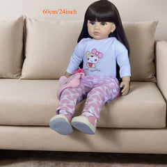 Long Hair Princess Toddler Reborn Baby Doll with Vinyl Limbs & Cloth Body