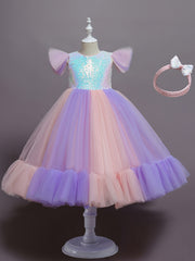 Sequin Fish Scales Princess Dress Fancy Dress Up Party Costume