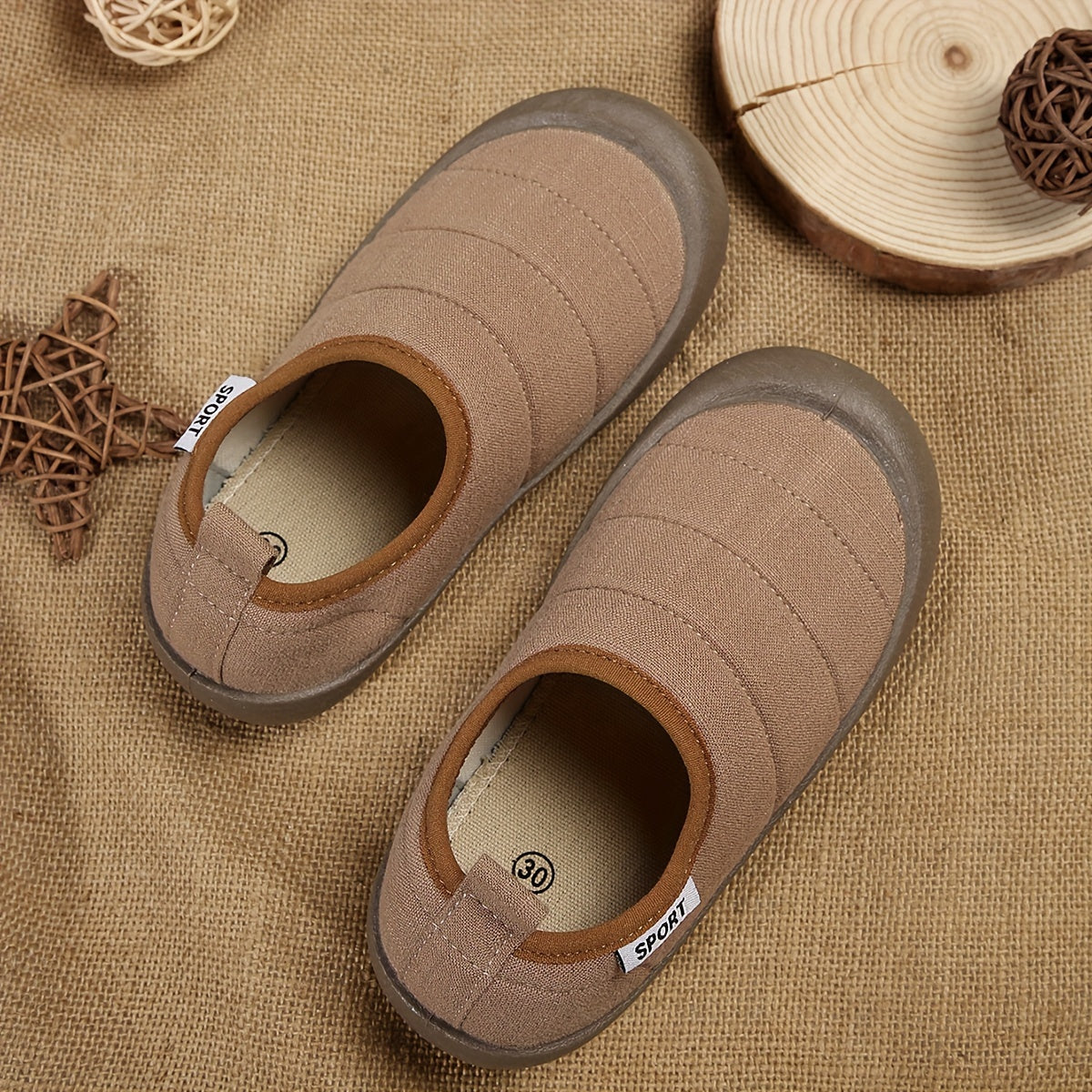Boy's Solid Slip On Shoes Comfy Non Slip Casual Thermal Sneakers For Kids