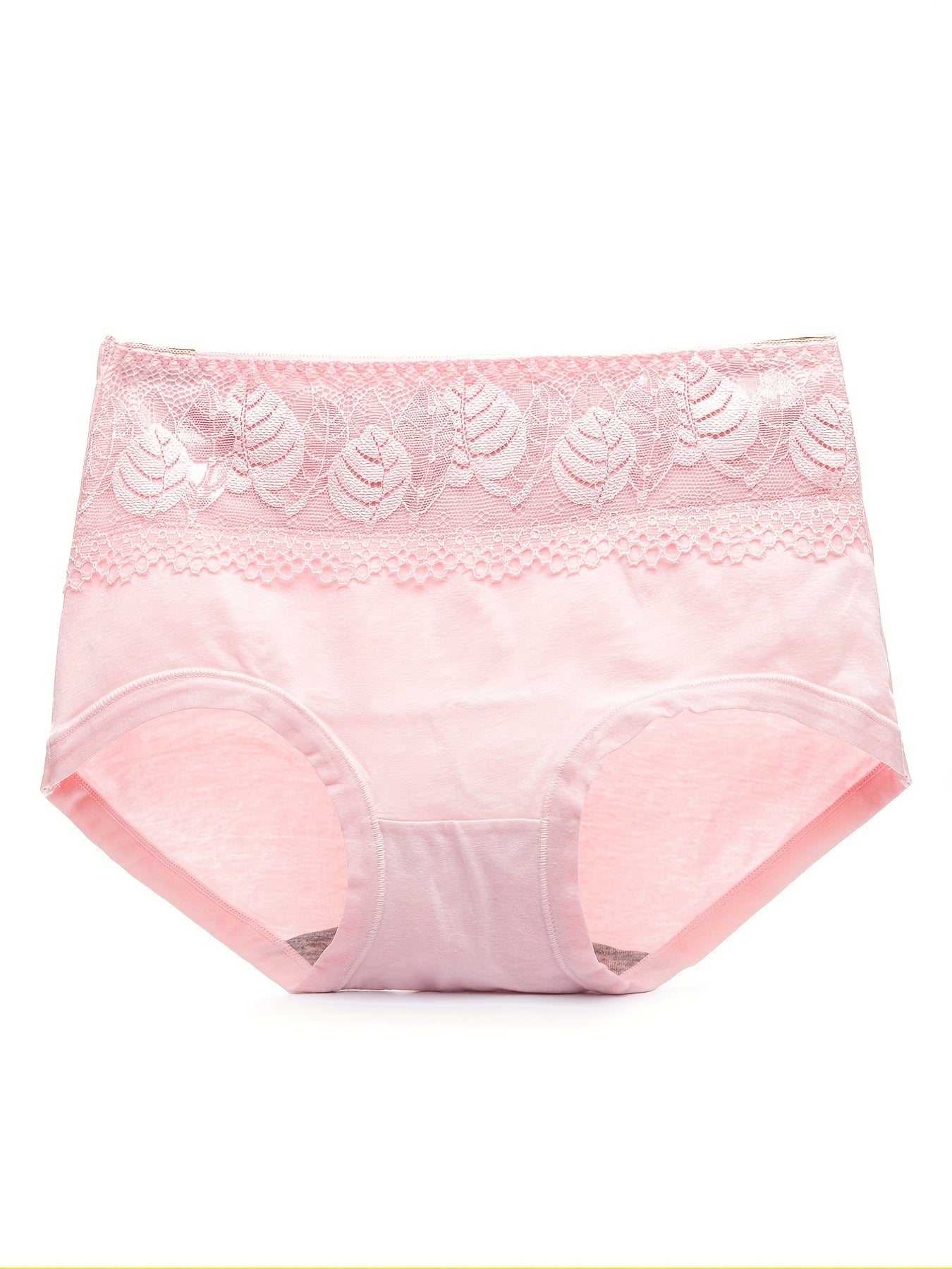 4pcs Lace Briefs Breathable Mid Rise Stretchy Panties Women's Lingerie