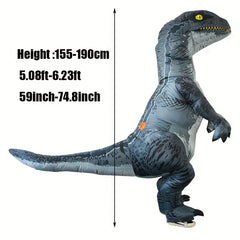 Inflatable Dinosaur Costume Adult Velociraptor T rex Blow Up Full Body Christmas