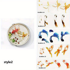 5 Sheets 3D Goldfish Resin Stickers Set DIY Resin Painting Goldfish Stickers