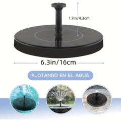 1.5W Solar Fountain Pump with 6 Nozzles for Bird Bath Ponds Garden