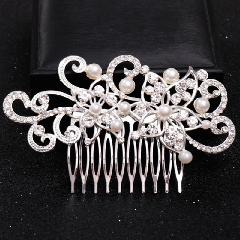 Crystal Faux Pearl Bridal Hair Comb Clip Rhinestone Hairpin Wedding Accessories