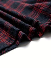 Plaid Elastic Waist Shorts Preppy Women's Clothing