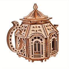 Wooden 3D Teapot Puzzle Model Kit for Adults Gift