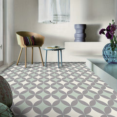 9pcs Gray & Green Floor Tile Sticker Waterproof Vinyl Matte Floor Sticker