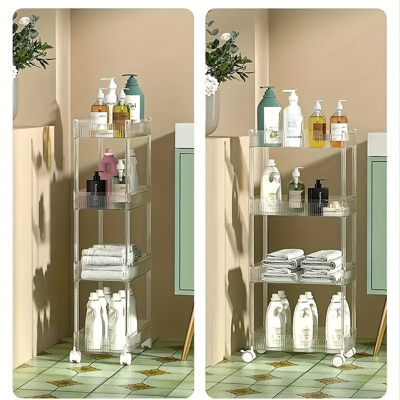 Acrylic Snack Trolley Dorm Bookshelf Bathroom Storage Rack