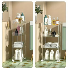 Acrylic Snack Trolley Dorm Bookshelf Bathroom Storage Rack