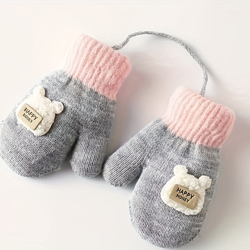Kids Winter Knitted Gloves Warm Baby Gloves