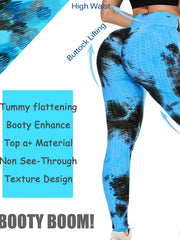 Tie Dye Butt Lifting Leggings High Waisted Tummy Control Yoga Pants