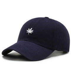 Stylish Leaf Embroidered Curved Brim Baseball Cap Men Women