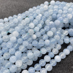 6 8 10MM Natural Aquamarine Beads for Jewelry Making DIY