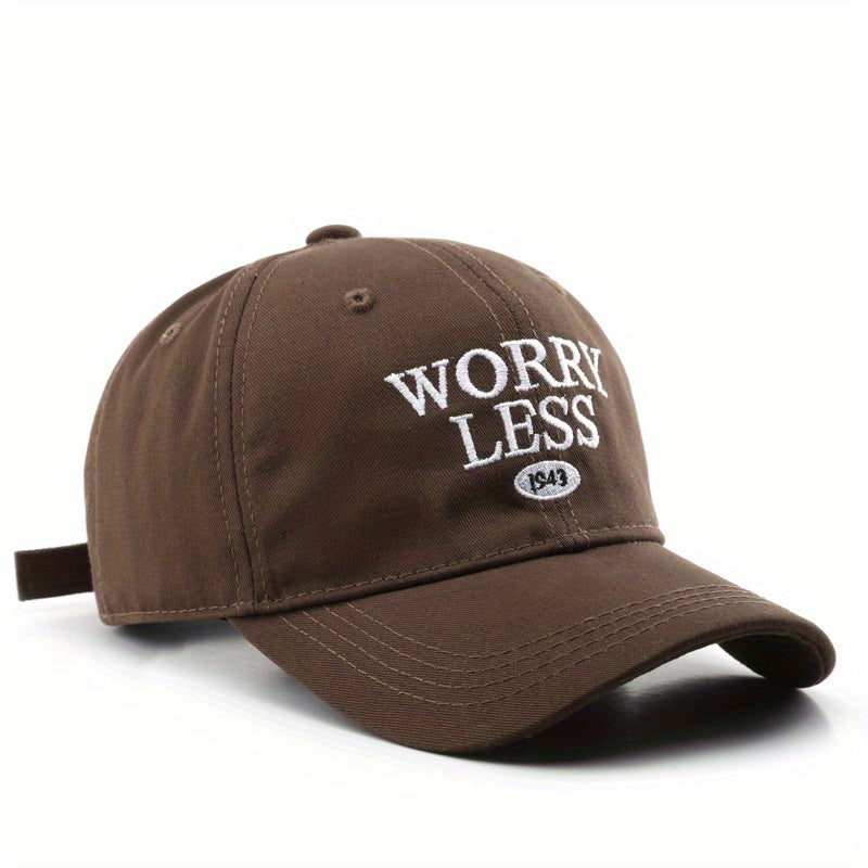 WORRY LESS Embroidery Baseball Cap Casual Unisex Dad Hats