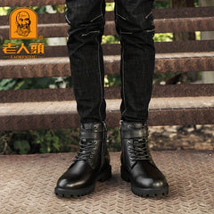 LAORENTOU Men's High Top Combat Boots - Non Slip British Style