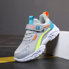 Boys Mesh Sneakers Hook and Loop Lightweight Anti Slip Shoes