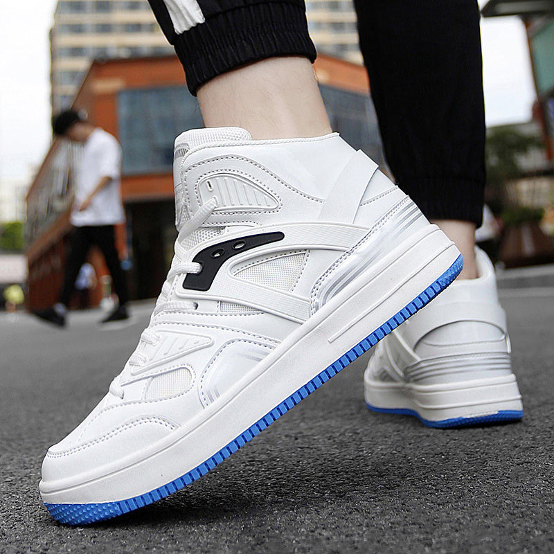 Men's High Top Faux Leather Casual Shoes
