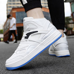 Men's High Top Faux Leather Casual Shoes